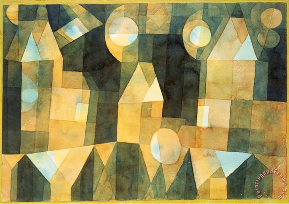 960x678 Three Houses And A Bridge - Paul Klee Painting