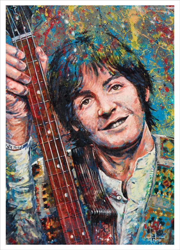 616x855 Paul Mccartney British Beatles Wings Art New Print Of Orig - Paul Mccartney Painting Of John Lennon