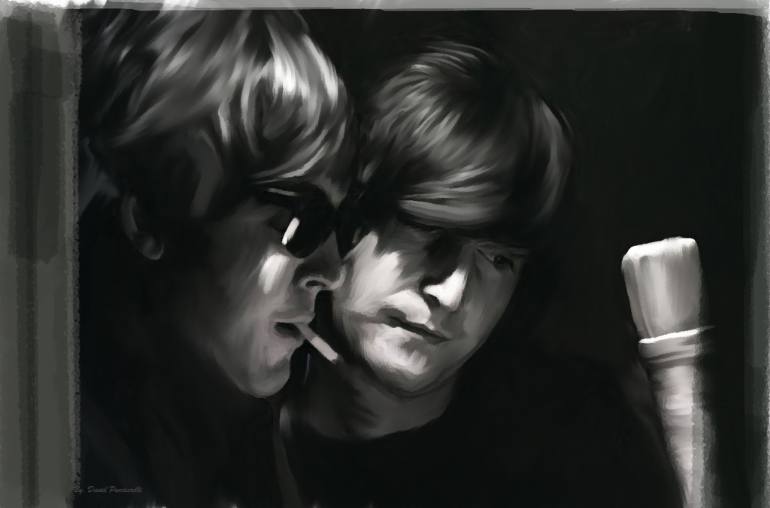 770x508 Saatchi Art John Lennon And Paul Mccartney Wordscapes Painting By - Paul Mccartney Painting Of John Lennon