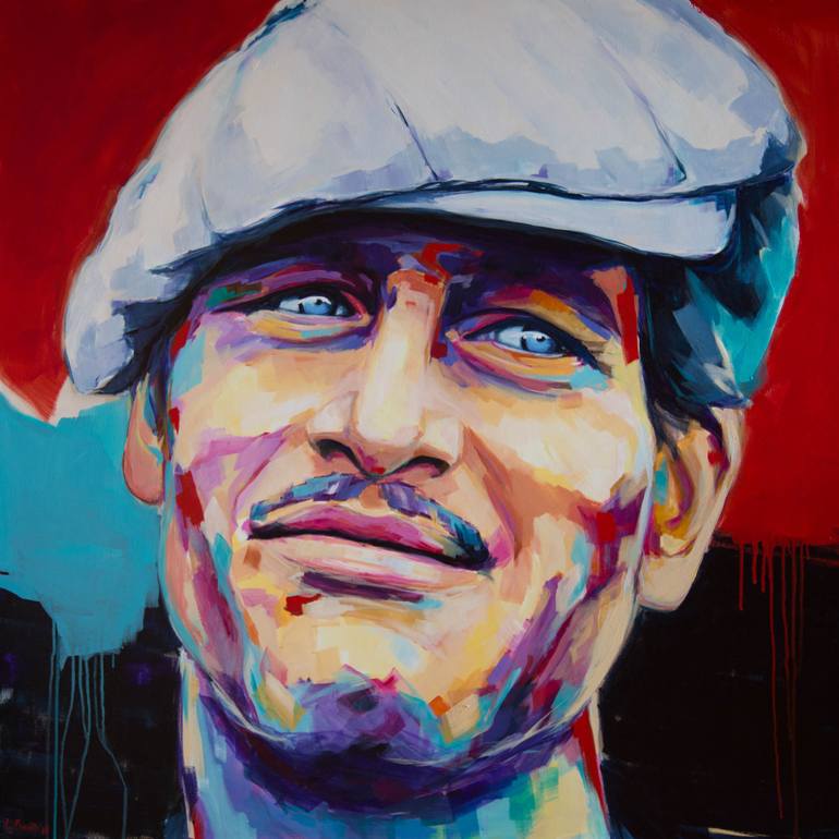 770x770 Saatchi Art Paul Newman Painting By Lena Piwitt - Paul Newman Painting
