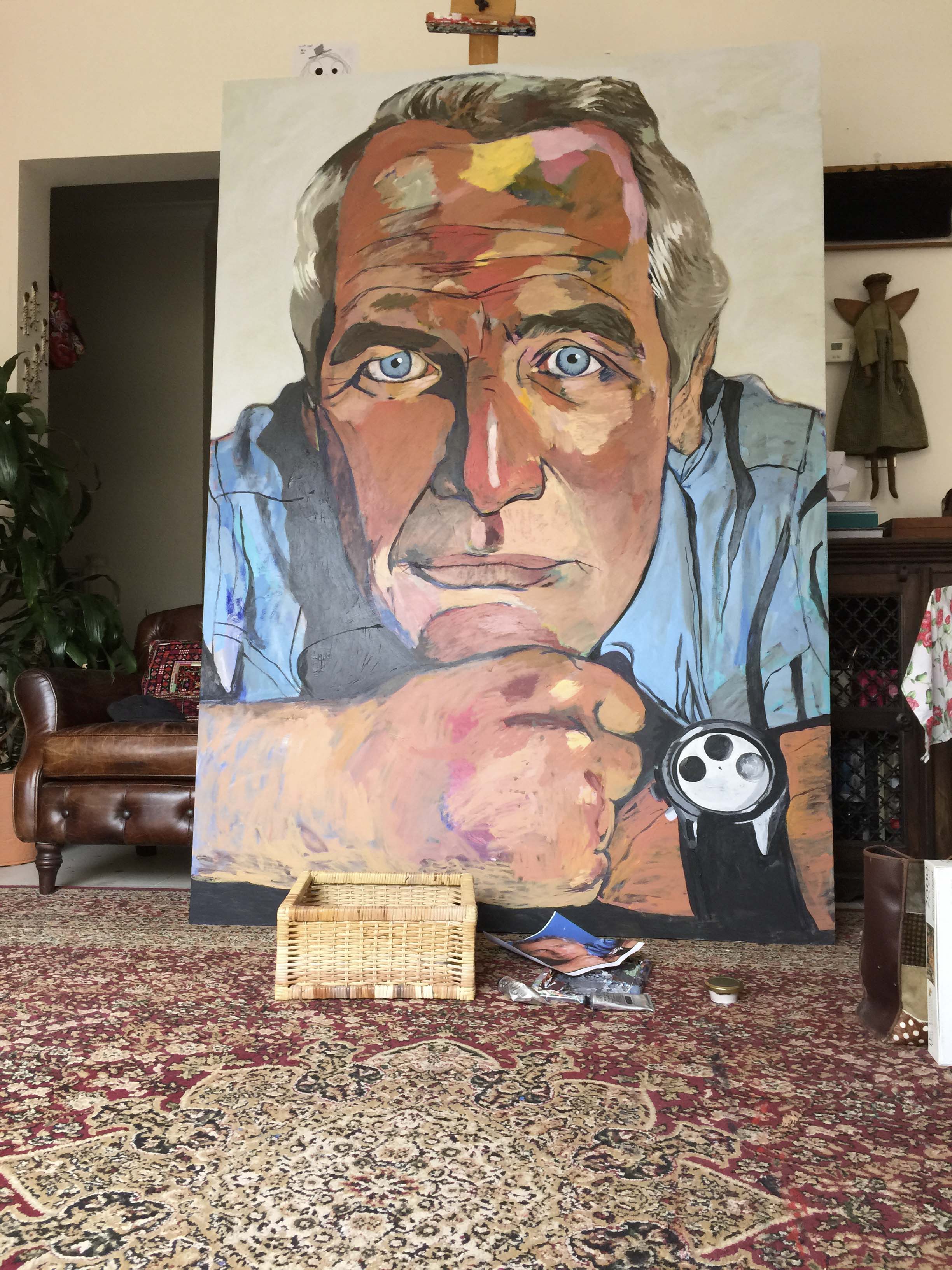 2448x3264 New Commissioned Painting In Progress } Paul Newman - Paul Newman Painting