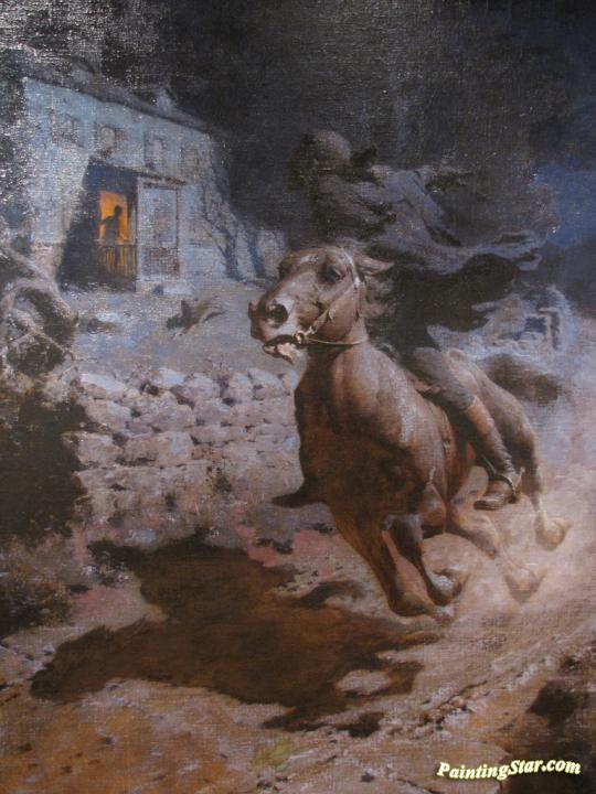 540x720 Midnight Ride Of Paul Revere Artwork By William Robinson Leigh Oil - Paul Revere Midnight Ride Painting