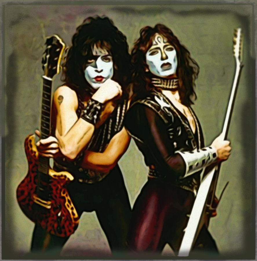 887x900 Paul Stanley And Vinnie Vincent 1982 By Petnick - Paul Stanley Painting
