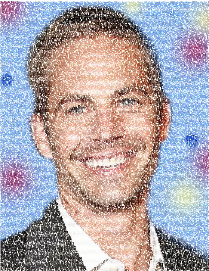 695x900 Paul Walker Films Mosaic Painting By Paul Van Scott - Paul Walker Painting