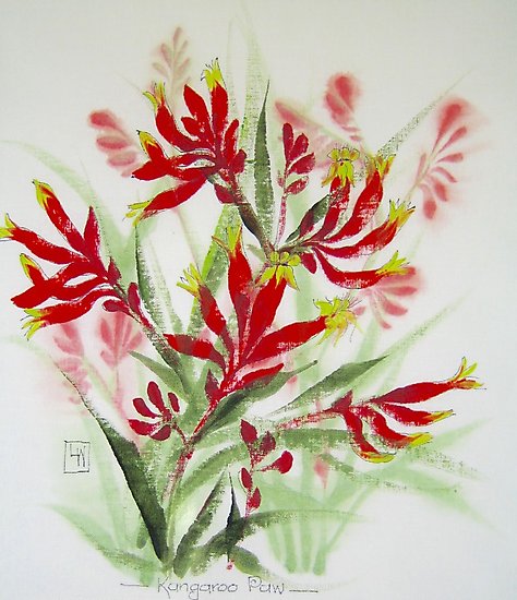 474x550 Red Kangaroo Paw Painting Photographic Prints By Loiswatson - Paw Painting