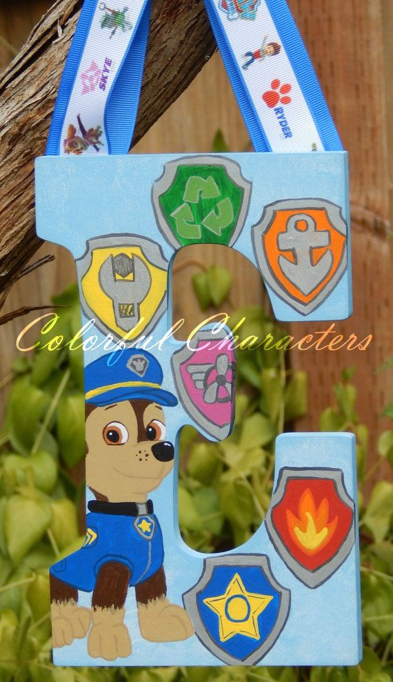 570x988 Paw Patrol Painted Wall Letter, Room Decor, Wall Decor, Made - Paw Patrol Painting