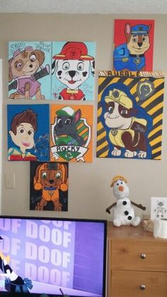 236x418 Paw Patrol Painted Wall Letter Room Decor By Colorfulcharacters - Paw Patrol Painting