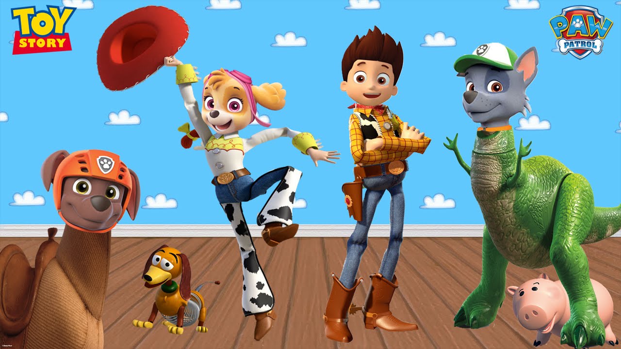 1280x720 Paw Patrol En Patrulla Canina Transform Into Toy Story - Paw Patrol Painting Games