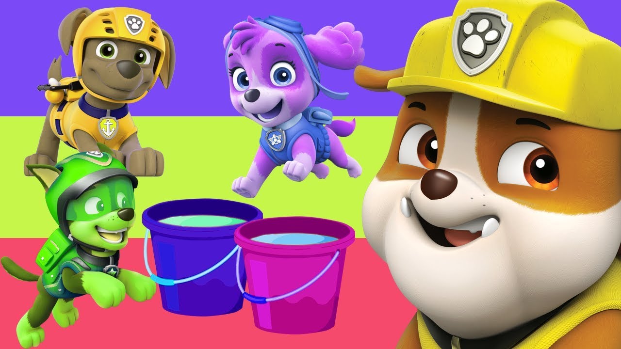 1280x720 Paw Patrol Learning Colors With Paint Bucket Funny Games - Paw Patrol Painting Games
