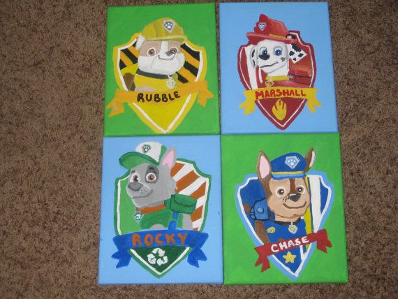 570x428 Paw Patrol Canvas Kids Art Decor Paw Patrol - Paw Patrol Painting Online