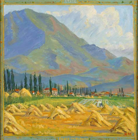 473x480 J. Leo Fairbanks Snow Christensen Amp Martineau - Peace And Plenty Painting