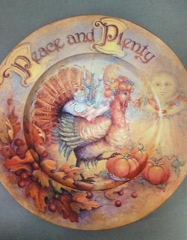 374x480 Mw048 Peace And Plenty Plate Decorative Painting - Peace And Plenty Painting