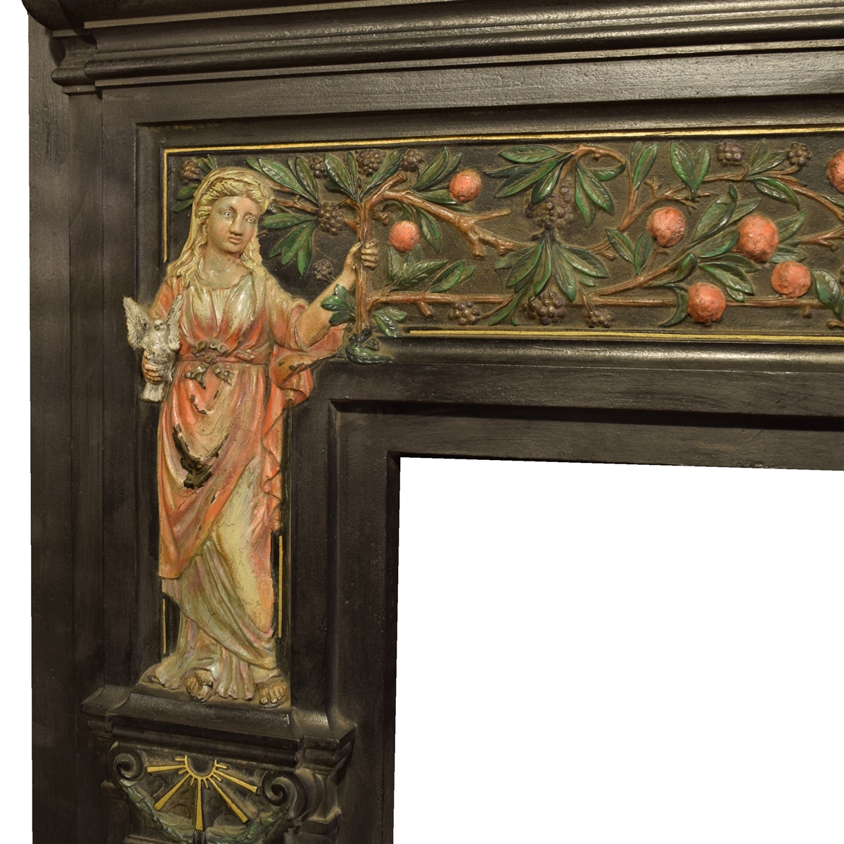 1200x1200 English Cast Iron Peace And Plenty Fireplace Mantel - Peace And Plenty Painting