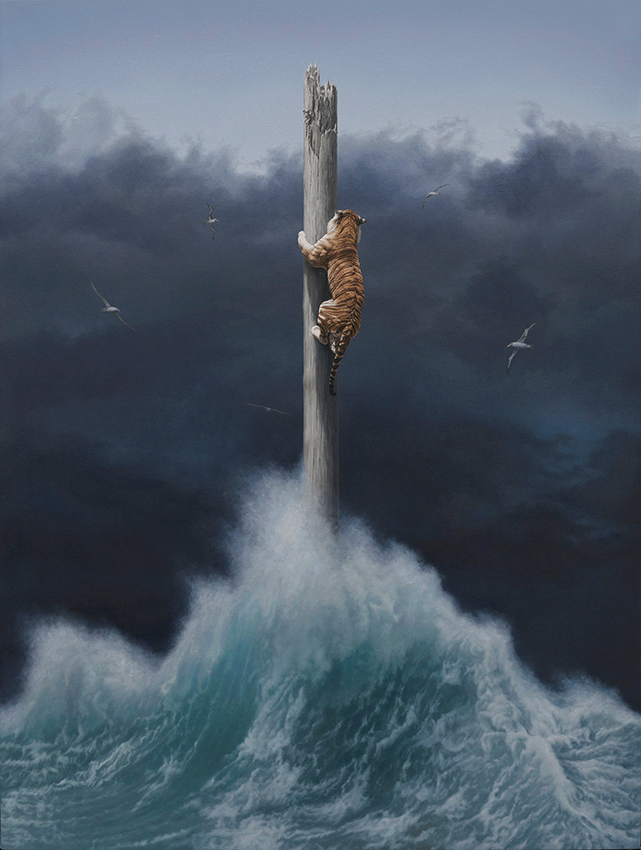 641x850 Beautifully Surreal Storm Paintings By Joel Rea - Peace In The Storm Painting