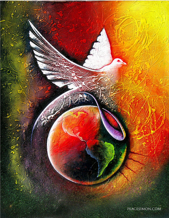 699x900 Peaceful World Painting By Peace Simon - Peace Painting