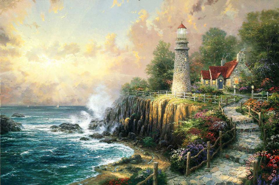 960x636 Thomas Kinkade The Light Of Peace Painting - Peace Painting
