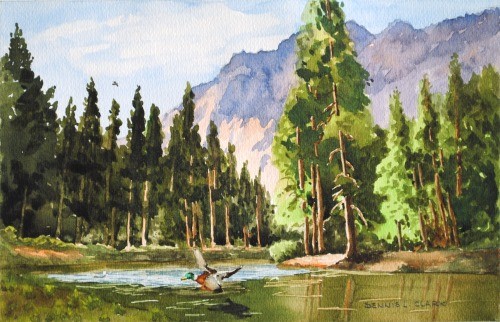 500x322 How To Paint A Peaceful Mountain Stream In Watercolor Online Art - Peace Painting Bird Storm