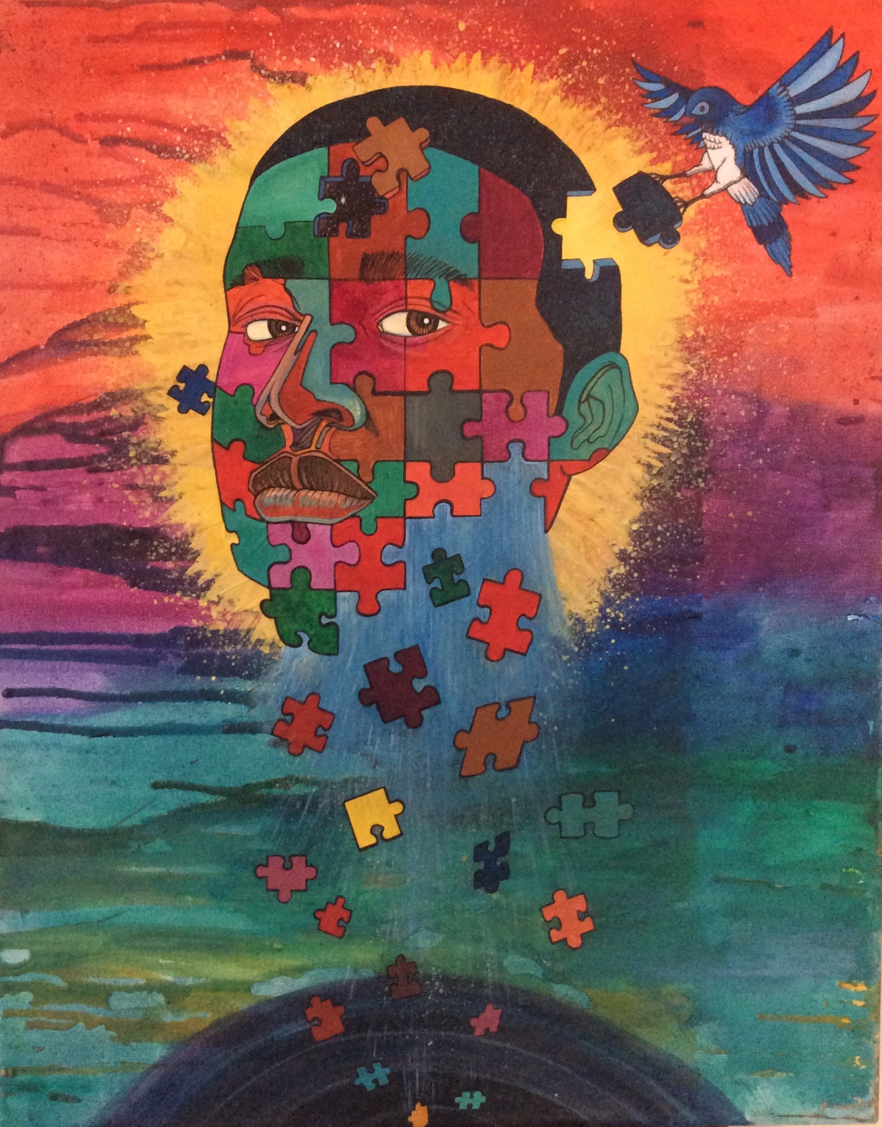 1728x2206 Massachusetts Office On Disability Art Exhibit Barriers - Peace Painting Bird Storm