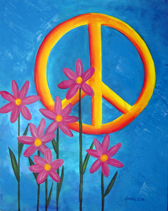 570x714 Items Similar To Peace Sign Painting On 16 X 20 Canvas, Artist - Peace Sign Painting