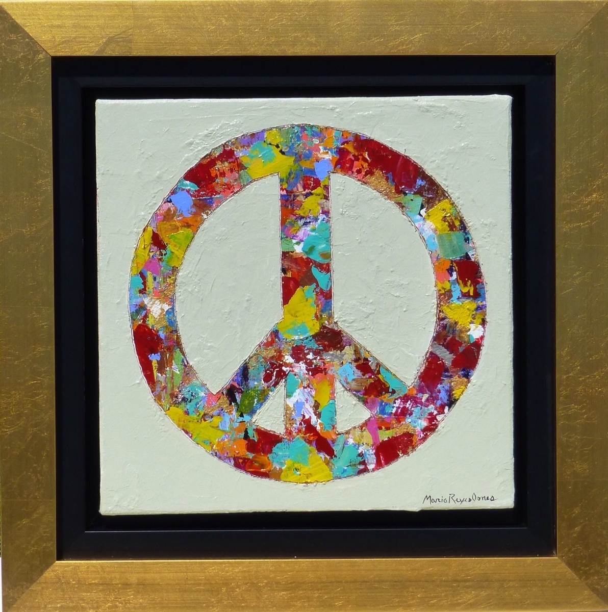 1192x1200 Painting Peace Sign (Original Art By Maria Reyes Jones) - Peace Sign Painting