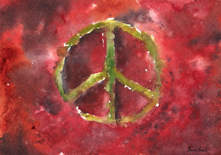 900x631 Peace Sign 61 12 Painting By Sean Seal - Peace Sign Painting