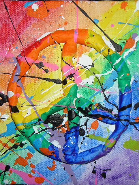 482x640 Rainbow Peace Sign Painting Sign Painting And Peace - Peace Sign Painting