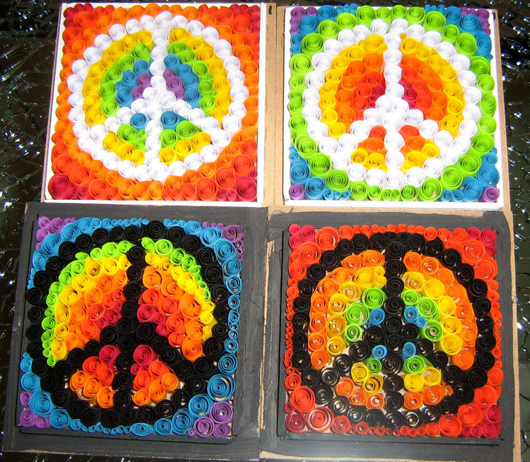 750x654 Tiartgallery Twyling Painting With Paper Art And Art - Peace Sign Painting