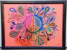 236x176 Color Splash Peace Sign Canvas Painting By Dressfromthesea On Etsy - Peace Sign Painting