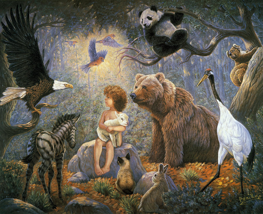 900x733 Peaceable Kingdom Painting By Gregory Perillo - Peaceable Kingdom Painting