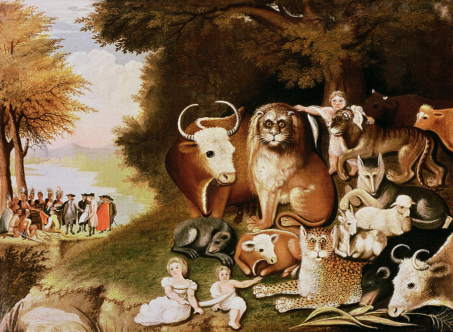 900x660 The Peaceable Kingdom Painting By Edward Hicks - Peaceable Kingdom Painting