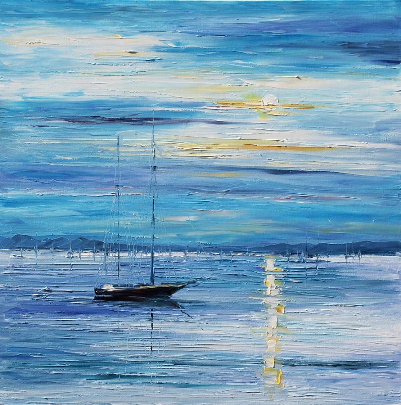809x817 Peace Palette Knife Oil Painting On Canvas By Leonid Afremov - Peaceful Painting