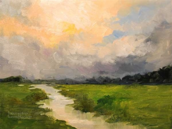 600x449 Peaceful Stream - Peaceful Painting