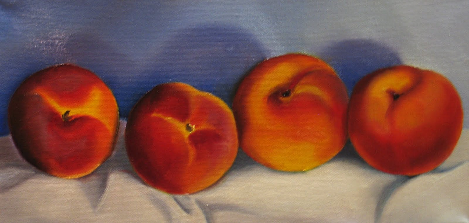1600x762 Nel's Everyday Painting Peaches Lined Up - Peach Painting