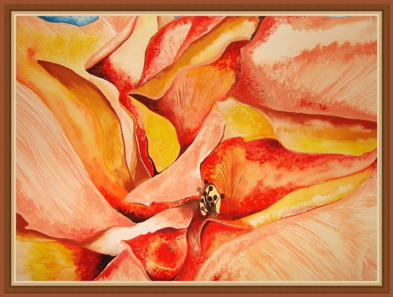 770x582 Saatchi Art Peach Stunner Painting By Purnima Kumar - Peach Painting