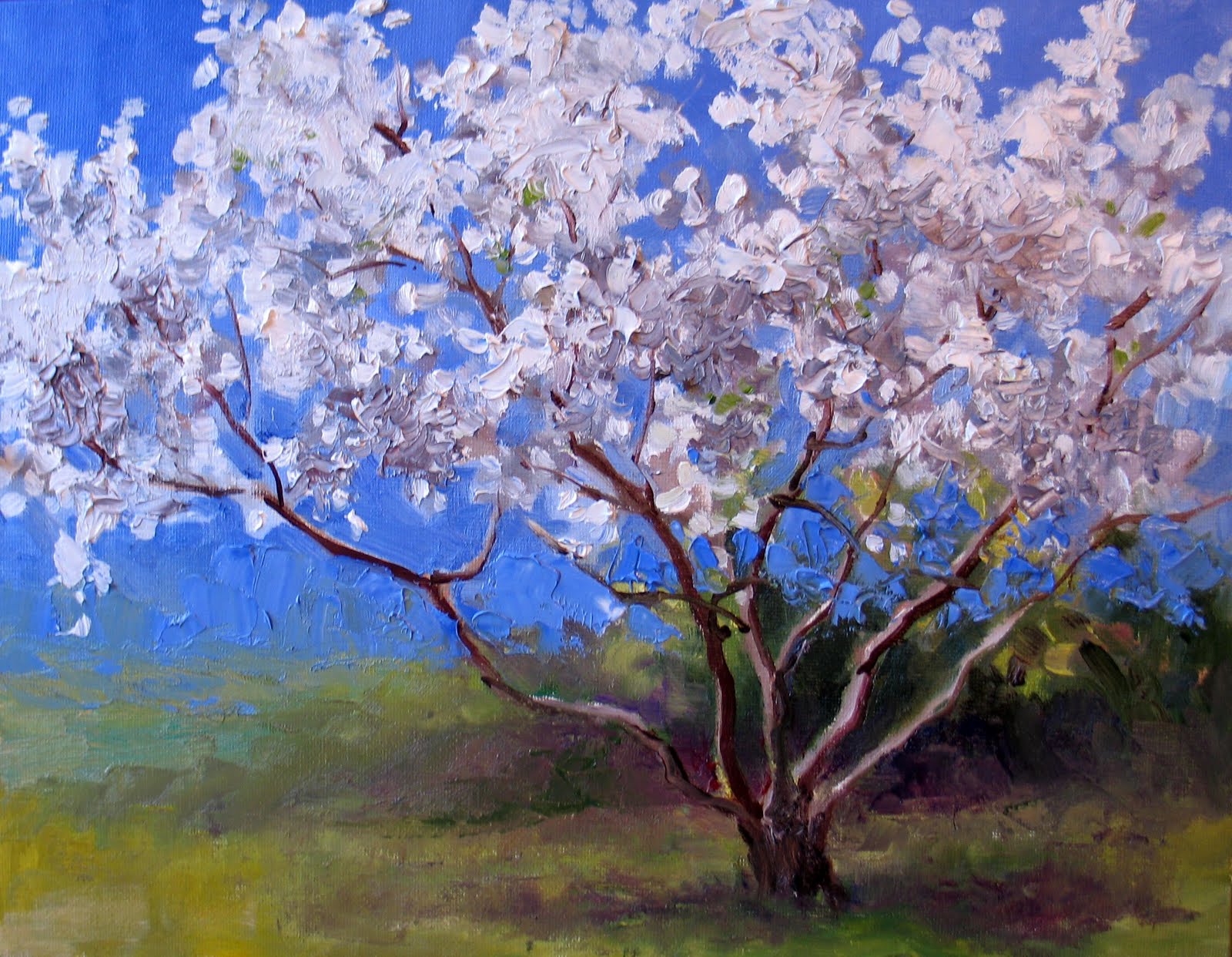 1600x1242 Nel's Everyday Painting Flowering Peach Tree Plein Air - Peach Tree Painting