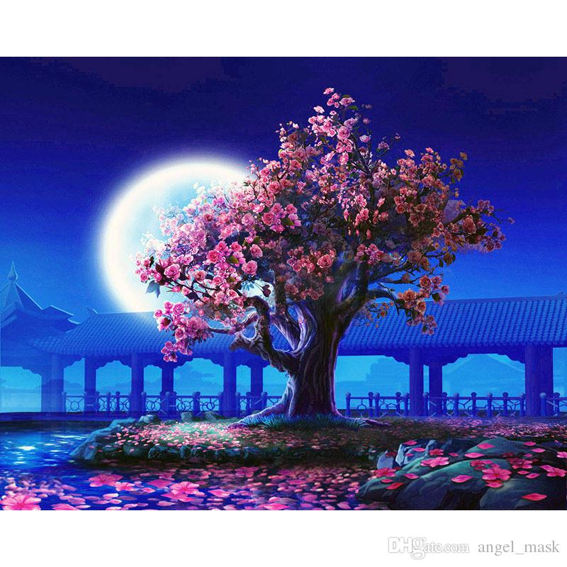 800x800 Online Cheap Diy Oil Painting, Adult's Paint By Number Kits - Peach Tree Painting