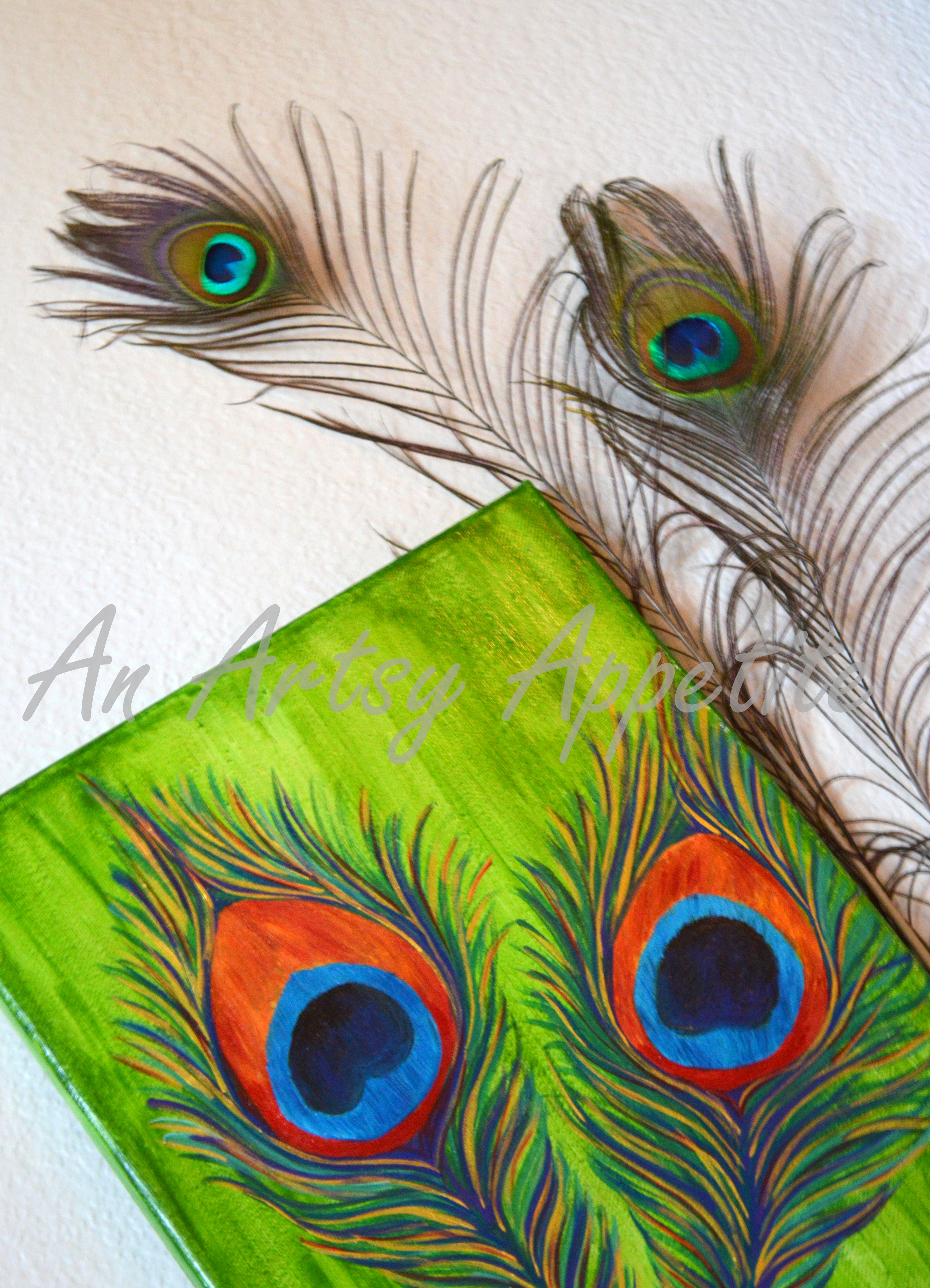 Peacock Feather Canvas Painting at PaintingValley.com | Explore ...