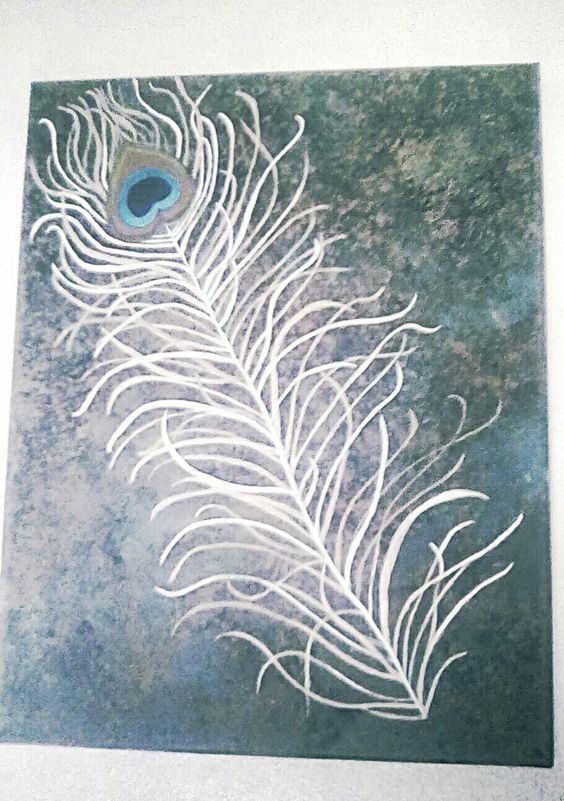 Peacock Feather Canvas Painting at Explore