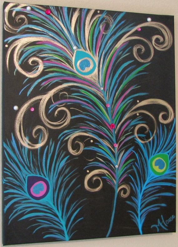 570x790 Pretty As A Peacock - Peacock Feather Canvas Painting