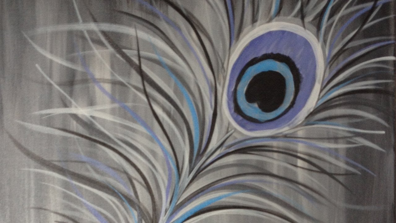 1280x720 Peacock Feather Acrylic Painting Tutorial - Peacock Feather Painting