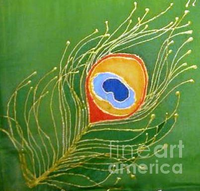 402x384 Peacock Feather Painting By Dye N Design - Peacock Feather Painting