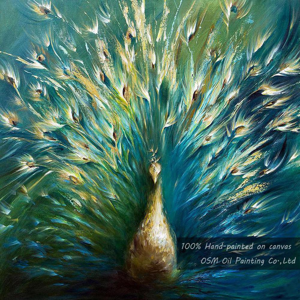 1000x1000 The Flash Of Peacock Feather Canvas Painting Octotreasure - Peacock Feather Painting