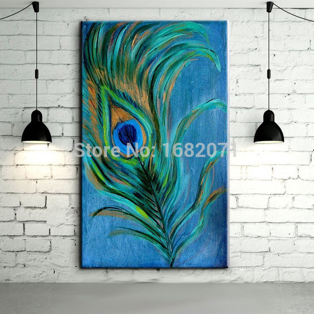 640x640line Shop Top Quality Handmade Peacock Feathers Oil Painting - Peacock Feather Painting
