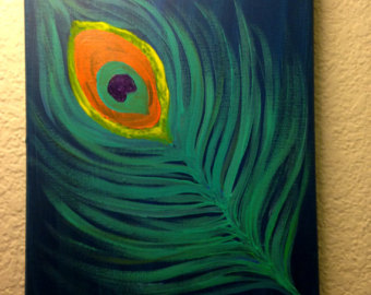 Peacock Feather Painting Acrylic at PaintingValley.com | Explore ...