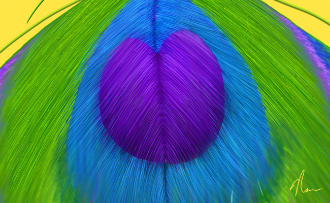650x400 Melting Peacock Feather Concept Painting Nicole M. Cleary - Peacock Feather Painting Acrylic
