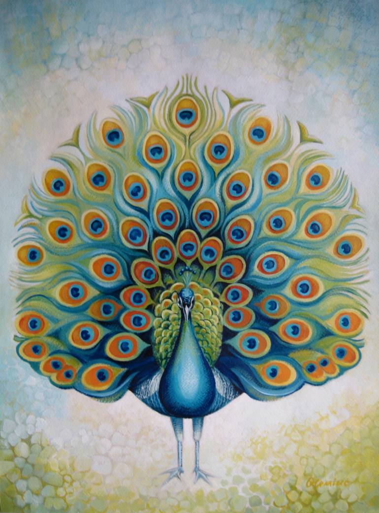 770x1042 Saatchi Art Peacock Painting By Elena Oleniuc - Peacock Images Painting