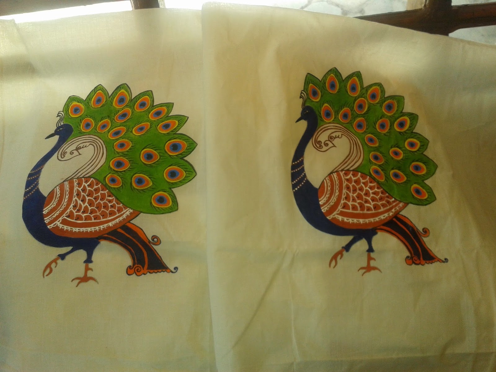 1600x1200 Mural Paintings On Fabric Passionista - Peacock Mural Painting