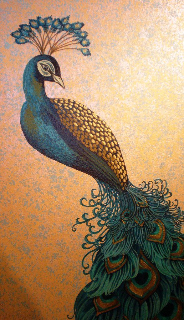 588x1024 Peacock Mural Peacocks .designs .etc - Peacock Mural Painting