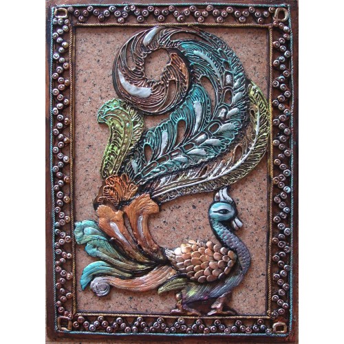 500x500 Peacock Mural Painting - Peacock Mural Painting