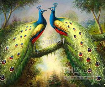 335x278 2018 M19 Animal Art Oil Painting Peacock,pure Handpainted Modern - Peacock Oil Painting